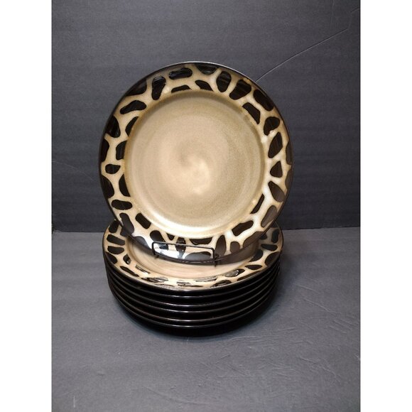 3rd Set of 2 Joseph Abboud Cheetah Dinner Plates 11" Brown Leopard Animal Print - Picture 10 of 10